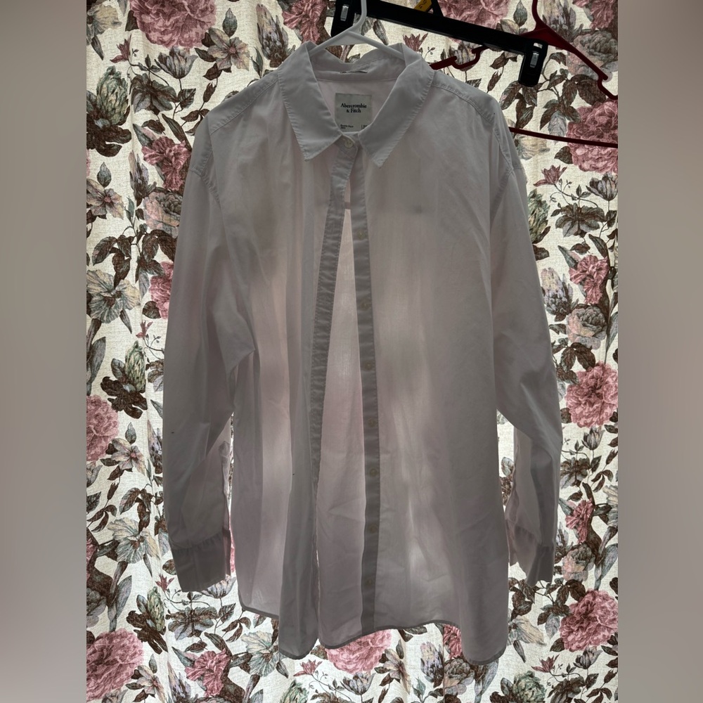 A&F oversized white button up